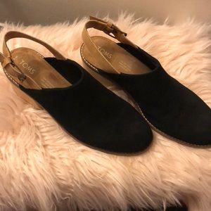 Toms Black suede heels